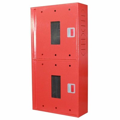 Шкаф пожарный (1200Вх600Шх230Г) навесной, две двери, с задней стенкой, красная 000014452 фото
